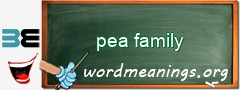 WordMeaning blackboard for pea family